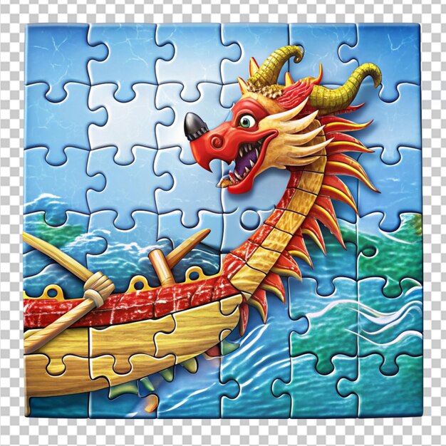 dragon boat challenge puzzle piece on transparent background