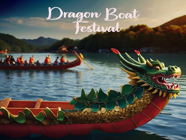 Dragon boat festival concept template