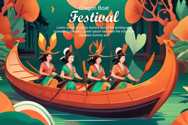 Dragon Boat Festival Social Media PSD Banner Design