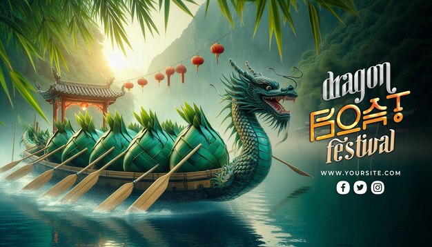 PSD dragon boat festival template design