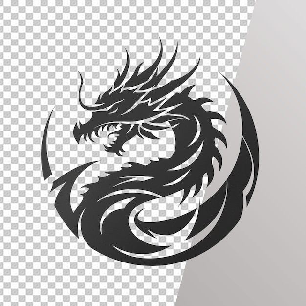 Dragon Coloring Page Isolated on Transparent Background PSD File