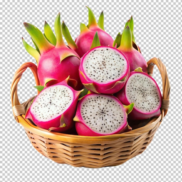 PSD dragon fruit on a basket