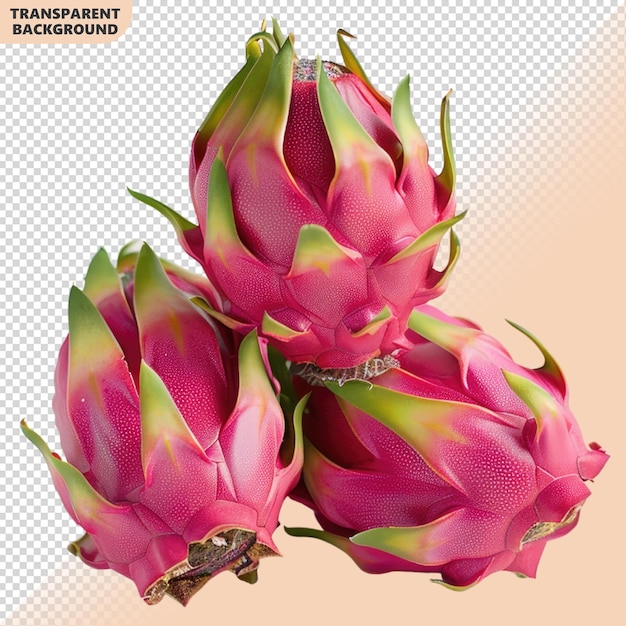 Dragon fruit isolated on transparent background