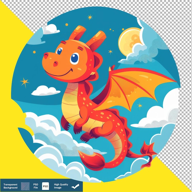 PSD dragon soaring through skies transparent background png psd