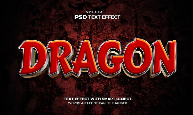 Dragon text effect smart object mockup