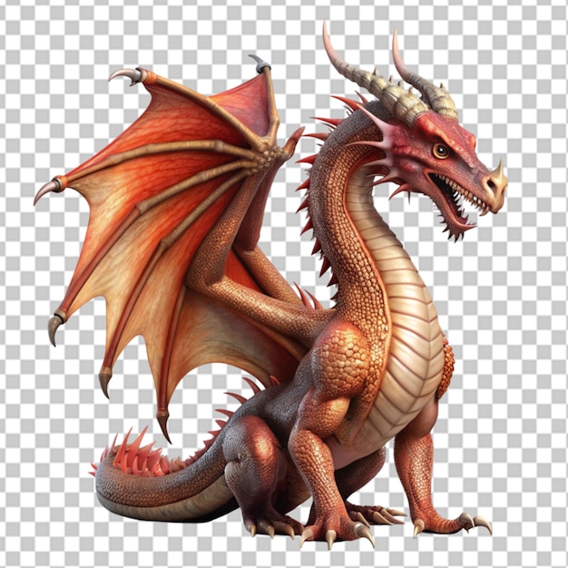 PSD dragon on trabackgroundnsparent