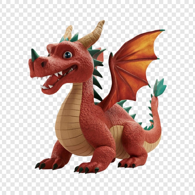 PSD dragon on a white background with a red dragon on the left