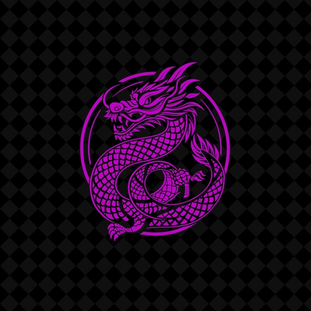 a dragon with a pink background and a black background