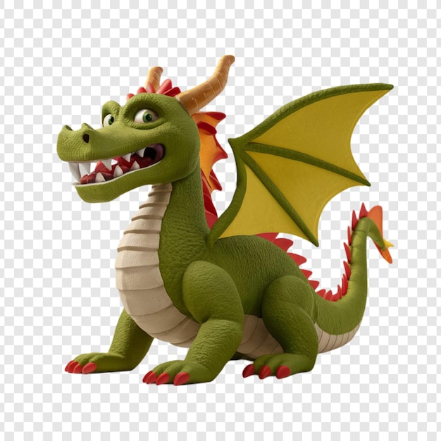 PSD dragon with a red mane on its head