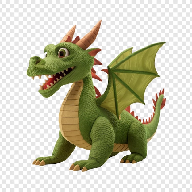 PSD dragon with a red mouth and a white background