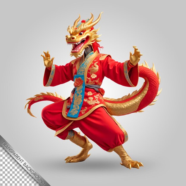 PSD a dragon with a red outfit on it