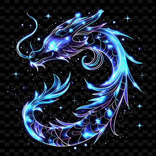 PSD a dragon with stars and stars on it