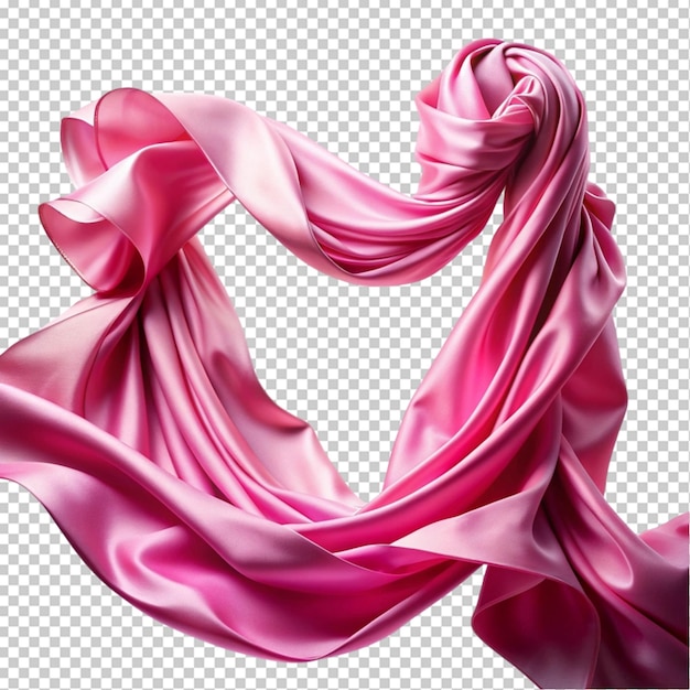 PSD the draping of silk flying cloths pink on transparent background