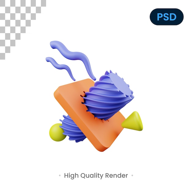 Drat 3D Render Illustration Premium Psd