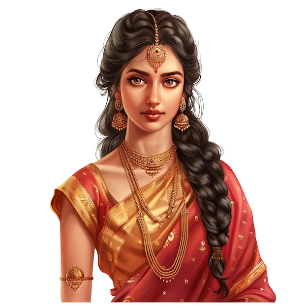 Draupadi indian illustration realistic