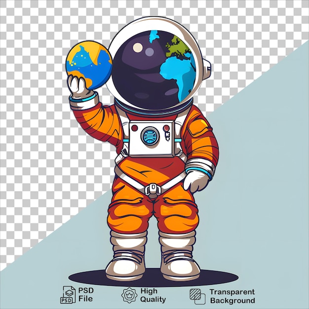 a drawing of an astronaut holding a globe