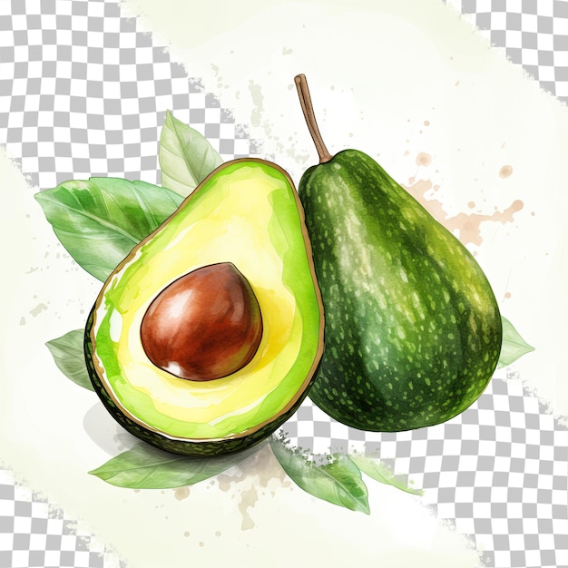 a drawing of avocado and avocado on a checkered background.