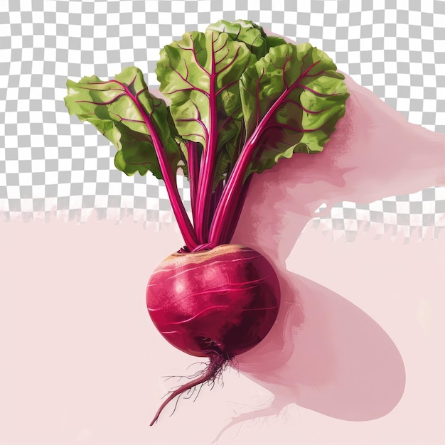 PSD a drawing of a beet with a pink background and a picture of a beet