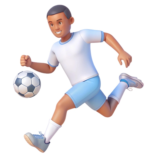 PSD a drawing of a boy wearing a white shirt with a soccer ball in the middle