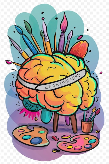 a drawing of a brain head with the word mind written on it