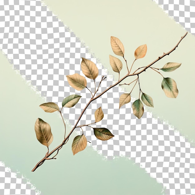 a drawing of a branch with leaves on it