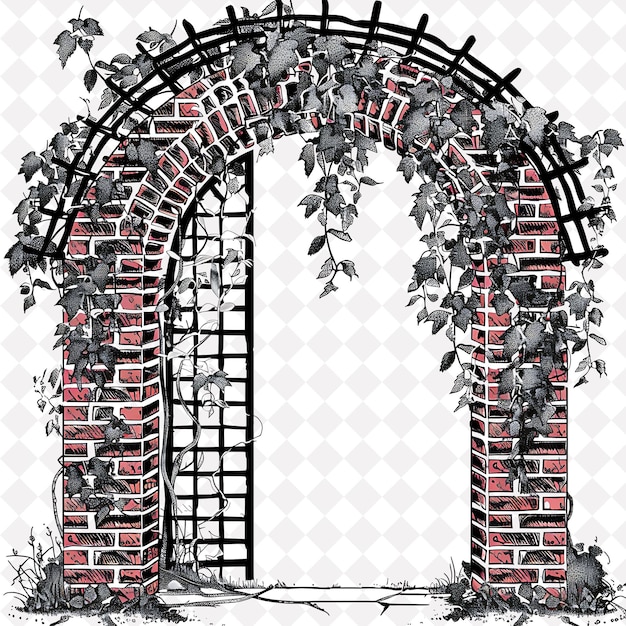 PSD a drawing of a brick arch with a brick wall and a brick wall with the words quot the word quot on it