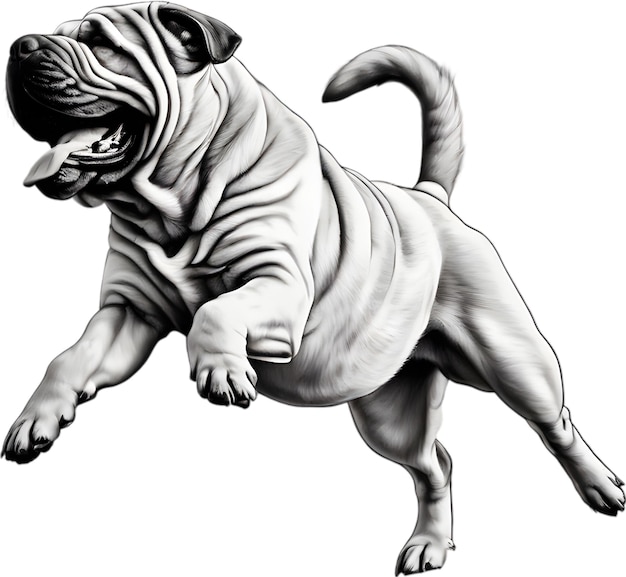 PSD a drawing of a bulldog with the word bulldog on it