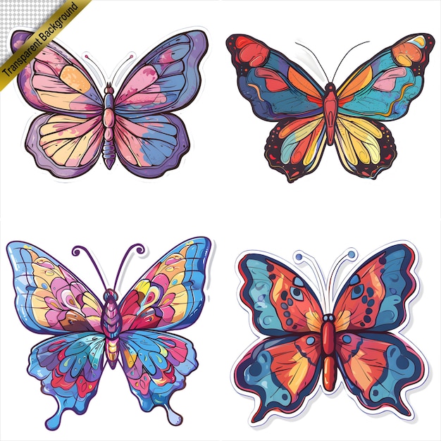 PSD a drawing of a butterfly with different colors and shapes