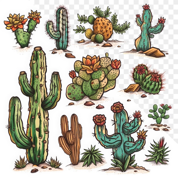 PSD a drawing of cactus cactus and cactus