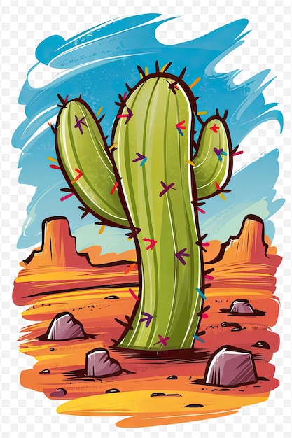 PSD a drawing of a cactus with the words quot cactus quot on it