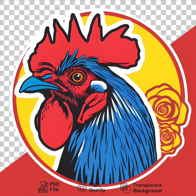 PSD a drawing of a chicken with a red background that says  chicken