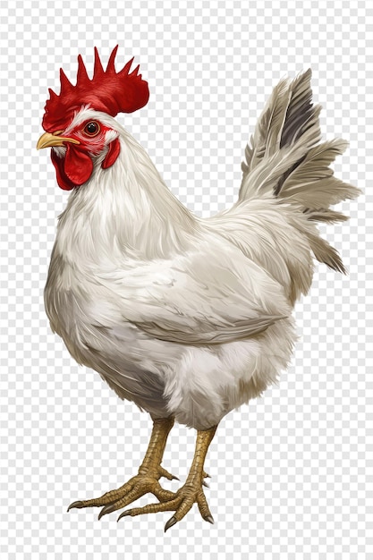 drawing of a chicken with a rooster on his head