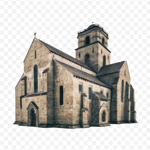 a drawing of a church with a cross on it