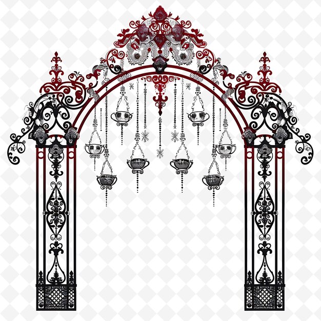 PSD a drawing of a decorative arch with a design that says quot chandeliers quot