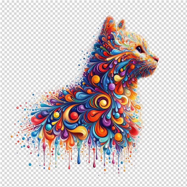 a drawing of a dog with a colorful background and the words quot cat quot on it