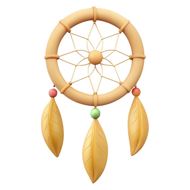 a drawing of a dream catcher with a wooden circle and a round wooden wheel