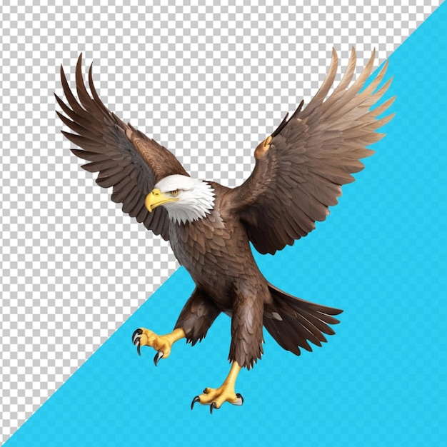 a drawing of an eagle with a blue background