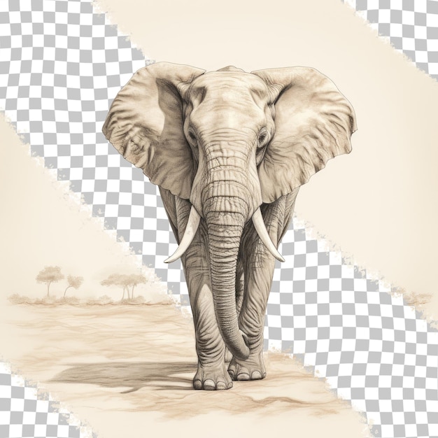 a drawing of an elephant with tusks and the words " tuske " on it.