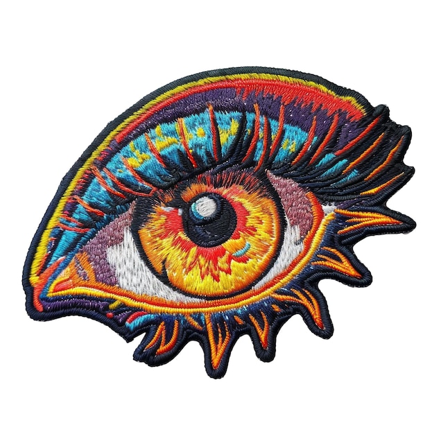 a drawing of an eye with the word  the word  on it