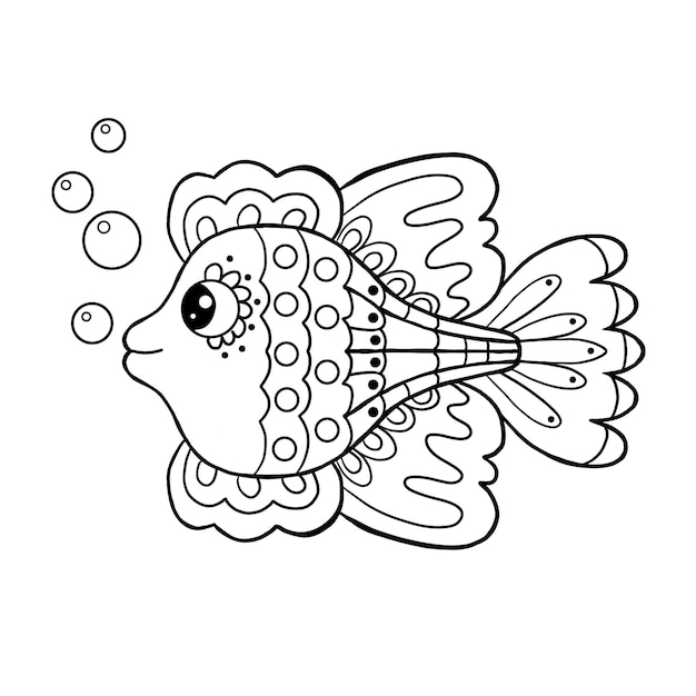 PSD a drawing of a fish with mandala