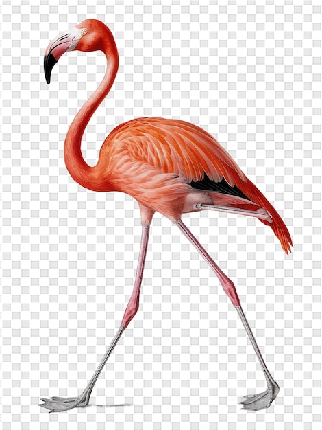 a drawing of a flamingo with a white background