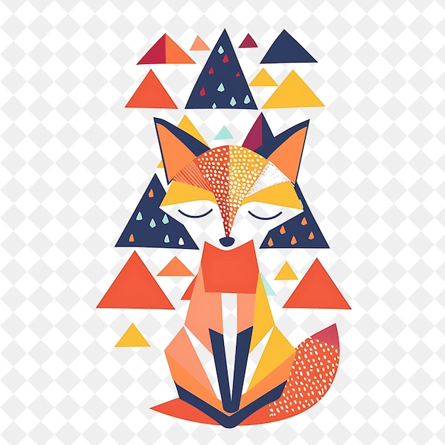 PSD a drawing of a fox with a triangle on the top