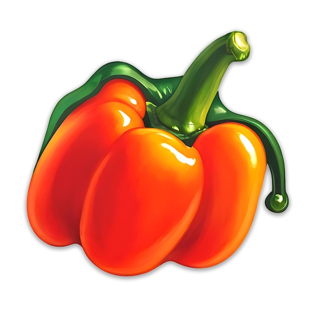 drawing of a green pepper icon design psd