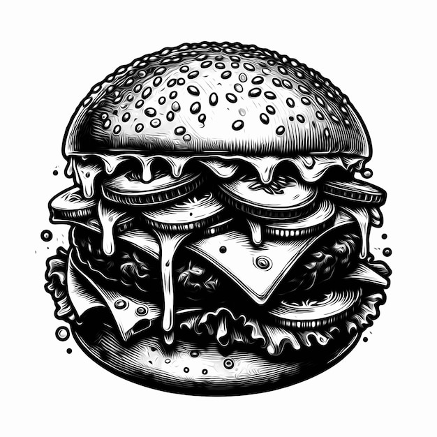 PSD a drawing of a hamburger