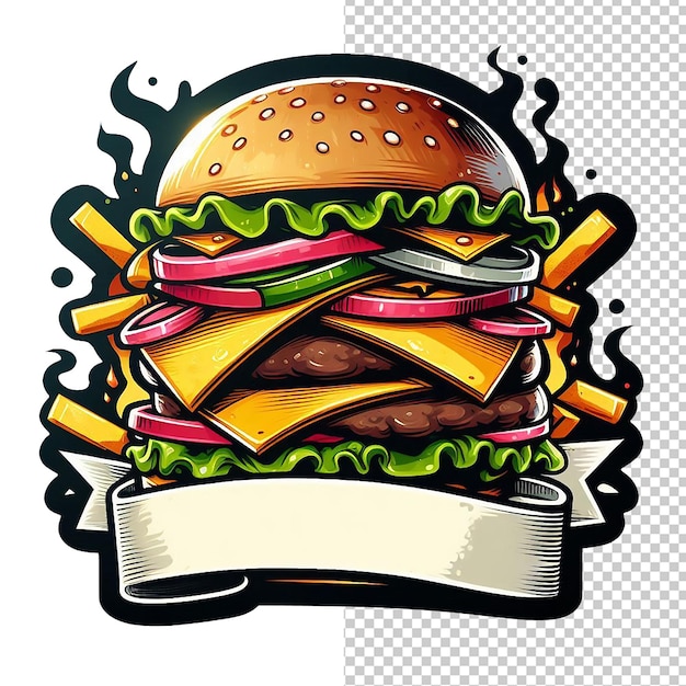 a drawing of a hamburger