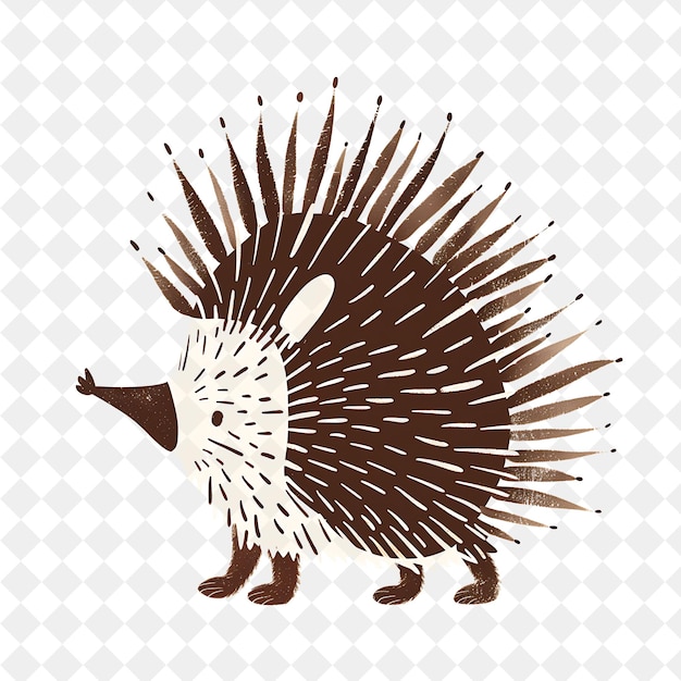 PSD a drawing of a hedgehog with a funny face