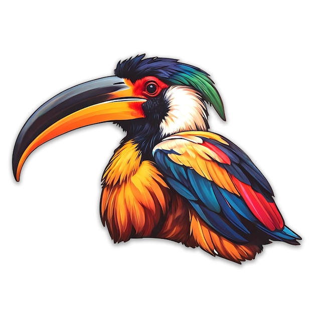 PSD drawing of hornbill bird psd design