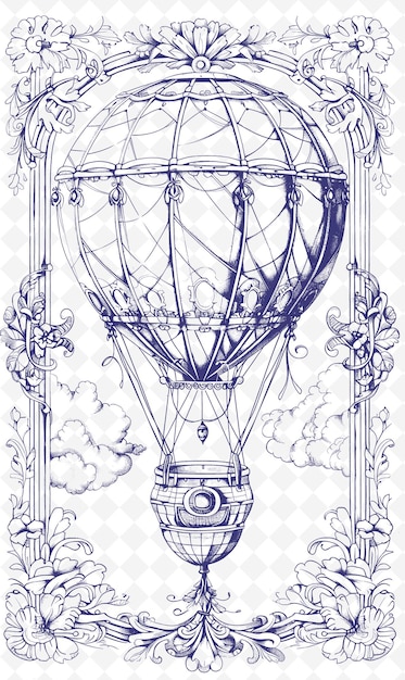 a drawing of a hot air balloon with the words  balloon  on it