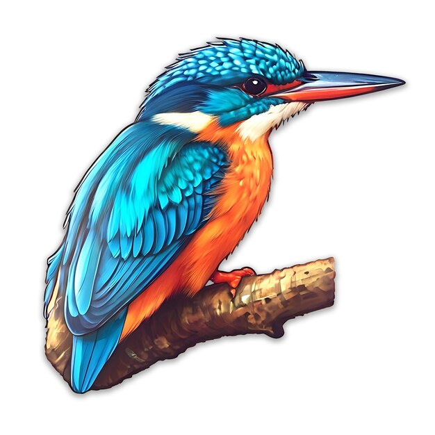 PSD drawing of king fisher bird psd