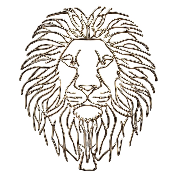 a drawing of a lion with a lion head on it